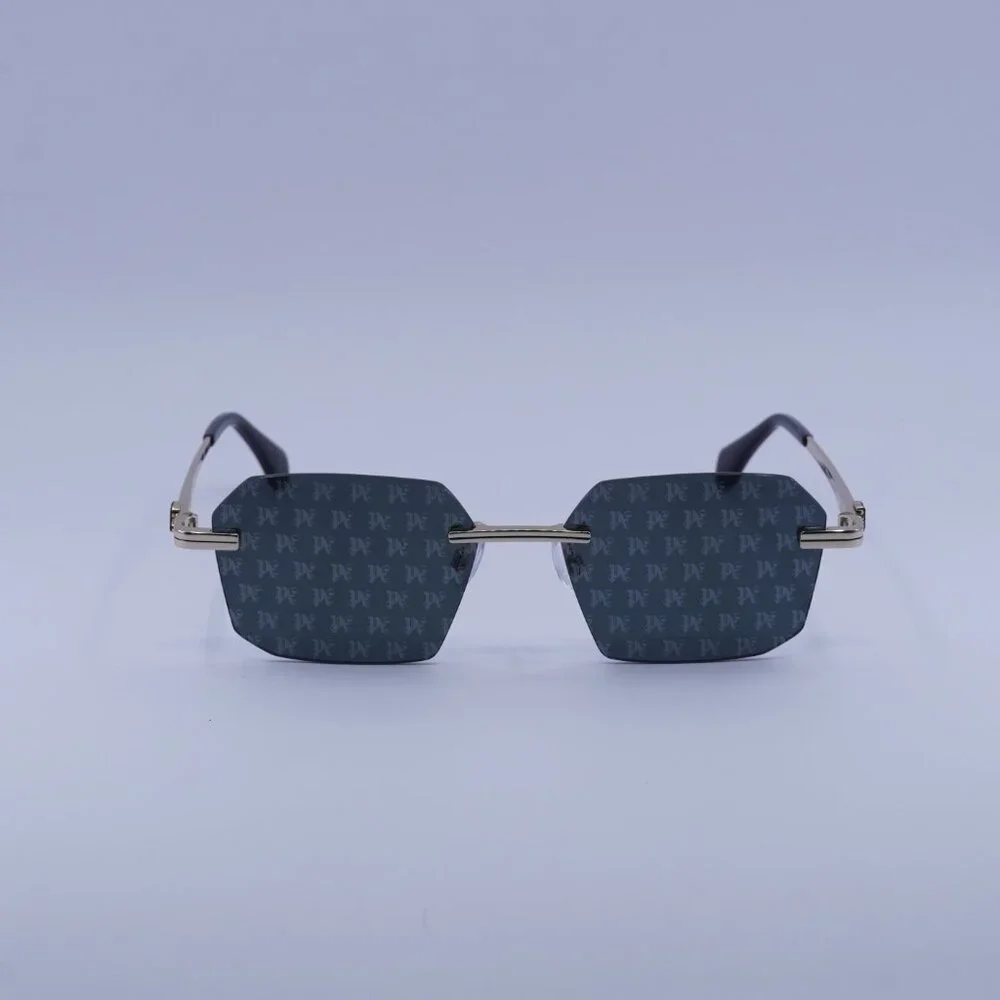 Palm Angels PERI10G QUARTZ 7607 Sunglasses Gold Geometric Frame, Grey Lenses